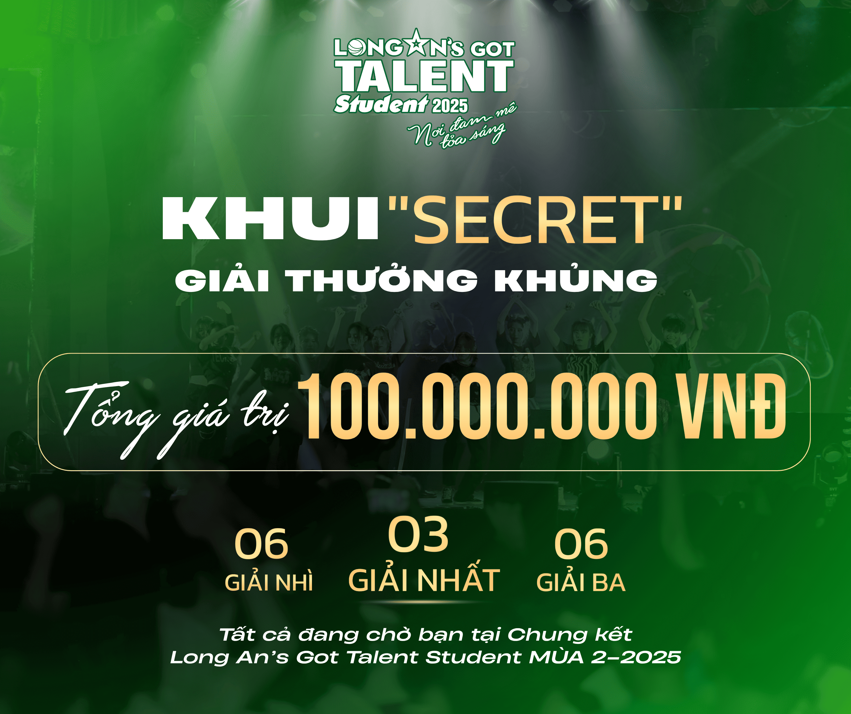 Cơ cấu giải thưởng cuộc thi Long An's Got Talent Student lần, năm 2025