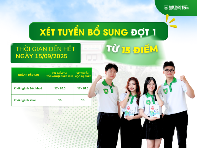 XÉT TUYỂN BỔ SUNG ĐỢT 1