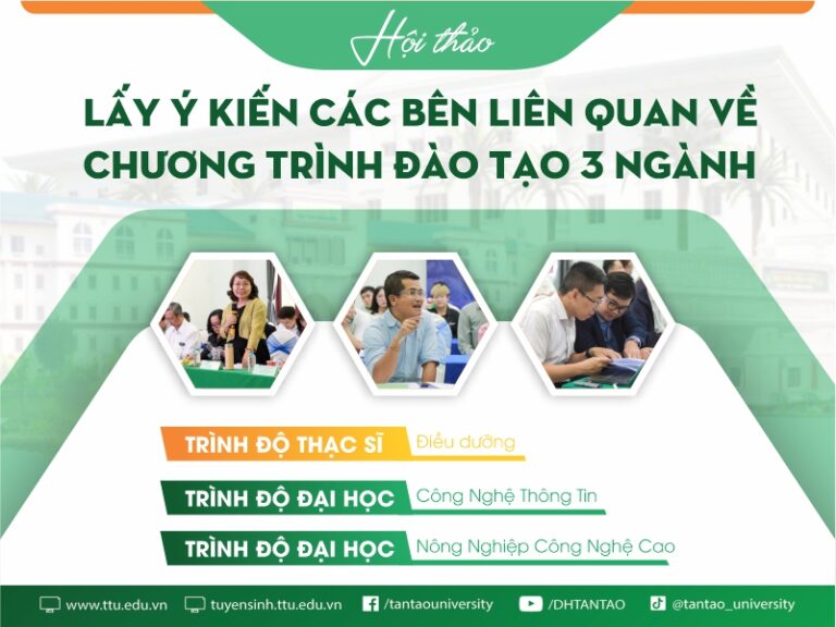 Trường Đại học Tân Tạo tổ chức Hội thảo lấy ý kiến các bên liên quan về chương trình đào tạo 3 ngành