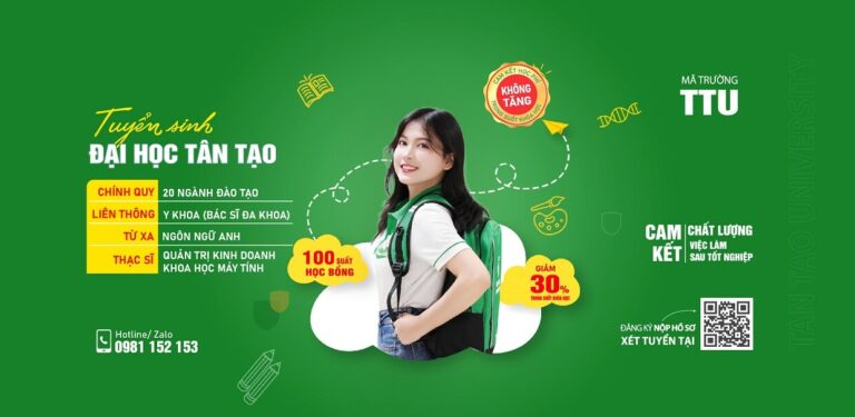 TRƯỜNG ĐẠI HỌC TÂN TẠO CÔNG BỐ TUYỂN SINH 20 NGÀNH ĐÀO TẠO CHÍNH QUY NĂM 2026