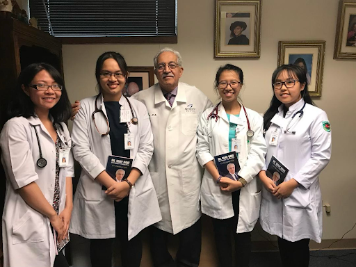 Professor Dave, MD – Program Director at Saint Mary’s Medical Center, pictured with TTU students.